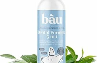 Bau Dental Formula 5 in 1 per Cani, Additivo per Acqua per Igiene Orale Quotidiana, Aiuta a Ridurre Placca e Alito Cattivo del Tuo Cane, Colluttorio Cane, PH Neutro, Gusto Delicato alla Menta -250ml – B0G39CY9QZ
