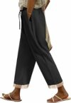 PASUDA Pantaloni Donna Estivi Casual Cotone Pantalone Leggeri Larghi con Coulisse Elastico Pantaloni Vita Alta Gamba Dritta Pantaloni con Tasche – B0DS2GX7KT