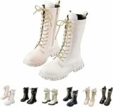 Generisch Stivali invernali foderati per ragazze e bambini caldi stivali da equitazione con pile foderato in pelle stivali con cerniera laterale stivali da neve impermeabili – B0GGJ4QYQY