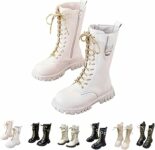 Generisch Stivali invernali foderati per ragazze e bambini caldi stivali da equitazione con pile foderato in pelle stivali con cerniera laterale stivali da neve impermeabili – B0GGJ7Q5RT