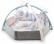 MoMi PASTEL arco gioco con tappetino per gattonare 3 in 1 per bambini dalla nascita, tappetino per attività sensoriali con 2 archi, bagno con palline, – B0BZYXQYV7