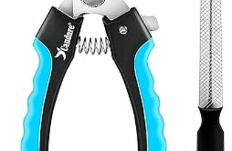CANDURE Tagliaunghie Cane e Gatto con Guardia per Protezione Cani – Acciaio Inossidabile Tagliaunghie Gatto Professionale per Veterinaria e Uso Personale (Blu, Grande a Medio) – B074N6RHP6