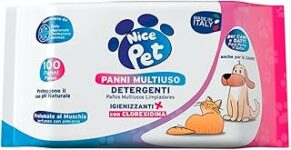 Nice Pet Salviette Multiuso Detergenti Igienizzanti per Cani e Gatti, Formulazione Profumata al Muschio con Clorexidina, Confezione da 100 Salviette Umidificate – B0C9M16LJ5