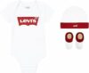 Levi’s Classic Batwing Infant Hat Bodysuit Bootie Set 3pc Tutina per bambino e neonato Unisex – Bimbi 0-24 – B082L94X82