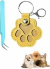 Scatola dei ricordi per cani, per peli di animali domestici, portachiavi commemorativo per animali domestici, portachiavi in pelle a forma di zampa di cane e gatto, Giallo – B0FPXL8MSX