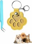 Scatola dei ricordi per cani, per peli di animali domestici, portachiavi commemorativo per animali domestici, portachiavi in pelle a forma di zampa di cane e gatto, Giallo – B0FPXL8MSX