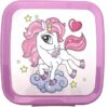 Fackelmann Lunch Box Quadrato “Unicorni” 1.43L, 13,5×12,5×8,5 cm – Portamerenda Bambini in PP con Clip – Ideale Scuola, Gite -Contenitore merenda, Lavaggio a Mano, Linea Mini Cooking – B0FFT2FNTC