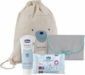 Chicco Gift Set Cambio Natural Sensation, Set Regalo, Cambio pannolino, Fasciatoio, Pasta Lenitiva, Salviettine Detergenti e Zainetto in cotone – B0BW17J7K7