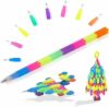ICEPAPA, 32 pezzi Matite Impilabili Deformabile, Matite che Possono Sostituire la Ricarica Adatto per Cancelleria Scuola Creativo, Regalo Festa Bambin (Portapenne leggero) – B09CKQRLC8