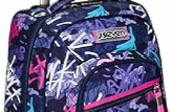 Seven Trolley Fisso, GraffitiMix, Viola, 2 in 1, Doppio Uso, Trolley e Zaino, Zaino Scuola Viaggio, Bambina Ragazza – B0D2LR9TVK