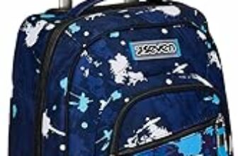 Seven Trolley Fisso, SpottyBlue, Blu, 2 in 1, Doppio Uso, Trolley e Zaino, Zaino Scuola Viaggio, Bambino Ragazzo – B0D2LPCY9W