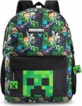 Minecraft Zaino multicolore Steve & Creeper | Borsa con cerniera e stampa grafica per il ritorno a scuola | Bambini che trasportano libri | Merchandising unisex per bambini – B0FN4LMDPY