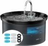 Fontane per Gatti 6 Filtri + 3 Spugnes, Fontane d’acqua per Animali Domestici con Pompa Ultra Silenziosa, Filtro a Carbone Attivo Mantenendo l’acqua Pulita, Capacità 2,5L – B0CNJXCJG9