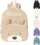 Generico Zainetto Asilo Bambino Personalizzato con Nome Ricamato, Zaino Velluto a Coste per Bambina e Bimbo, Scuola & Viaggi (Cachi) – B0FW6N2TNJ