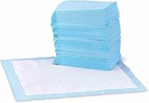 Amazon Basics Tappetini per l’addestramento di Cani e Cuccioli, Design a 5 Strati a Prova di perdite con Superficie ad Asciugatura Rapida, Dimensione Standard, Confezione da 100, Blu/Bianco – B00MW8G62E