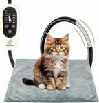 Tappetino Riscaldante per Cani Gatti, Tappeto Riscaldante per Animali Domestici con 4 Timer& 6 Livelli Temperatura 30-55℃, Coperta Termica Gatto Cani Anti-Morso Impermeabile (M – 45X45cm) – B0FMXTPG99