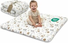 Tappeto gioco bambini per gattonare – tappeti stanza per gattonamento bimbi tappetino neonato cameretta bambina e bambino 100 cm certificazione Oeko-Tex Cervo – B0CP461MVQ