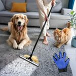 Rastrello per la rimozione dei peli di animali domestici, raschietto e scopa per peli di cani e gatti, scopa per tappeti e mobili, spazzola regolabile per tappeti – B0DR81CKY5