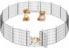 Yaheetech Recinto per Animali Domestici, 16 Pannelli Altezza 60 cm, Pieghevole con Porta per Interno ed Esterno, in Acciaio, per Cani, Cuccioli, Gatti e Conigli – B0G473X4D1