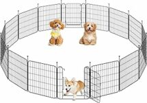 Yaheetech Recinto per Animali Domestici, 16 Pannelli Altezza 60 cm, Pieghevole con Porta per Interno ed Esterno, in Acciaio, per Cani, Cuccioli, Gatti e Conigli – B0G473X4D1