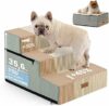 Gardner Pet Scala per Cani Piccola, Scala per Animali Domestici a 3 Gradini, Rampe in Schiuma ad Alta Densità con Rivestimento Impermeabile e Antiscivolo, per Letto, Divano, Poltrona e Auto, Beige – B0FCG13K8G