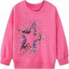FILOWA Felpa per Bambina, Ragazza Unicorno Ricamo Pullover Maglione Cotone Manica Lunga Maglietta Casual Top, Bambine e Ragazze Senza Cappuccio Felpe 2-7 Anni, Rosa/Gris – B0FRRS1T7G