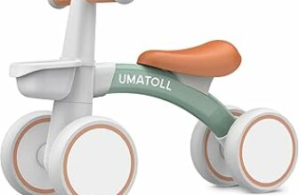 Umatoll Bicicletta Senza Pedali per 1 Anni, Bicicletta Equilibrio per Bambini 12-24 Mesi con Cestino, Giocattolo per Bici per i più Piccoli Baby, Primo Regalo di Compleanno (Verde) – B0BXGNLGB5