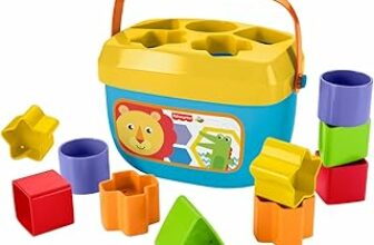 Fisher-Price – Blocchi Assortiti, 10 blocchi colorati e con le formine da impilare e inserire nel secchiello, per lo sviluppo delle capacità motorie, giocattolo per bambini, 6+ mesi, FFC84 – B01NCUSC7V