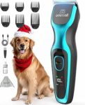 oneisall Tagliacane silenzioso, tagliacapelli professionale per cani e gatti, tagliacapelli elettrico per animali domestici con motore potente da 7000RMP, adatto per peli spessi e opachi (Blu) – B0BZYL9DZR