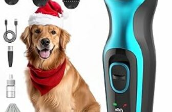 oneisall Tagliacane silenzioso, tagliacapelli professionale per cani e gatti, tagliacapelli elettrico per animali domestici con motore potente da 7000RMP, adatto per peli spessi e opachi (Blu) – B0BZYL9DZR