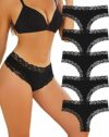 ALL OF SHE Mutande Brasiliana Donna Cotone Slip Pizzo Set Mutandine a Vita Bassa Intimo Seducente Culotte Underwear Pacco da 5 – B0F42MXGL7