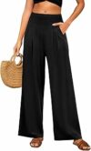 Pantaloni Lino Donna Estivi Pantaloni Elastico Vita Alta Larghi Eleganti Pantalone Casual da Spiaggia Comodi Leggeri con Tasche – B0G4MKT2XW