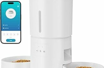 Distributore Automatico Cibo Gatti 2 Ciotole: 5L Distributore Automatico Cibo Cane con Timer WiFi 2.4G per Crocchette – Design Doppia Ciotola per Famiglie con Più Gatti & Cani – Bianco – B0FF2YNTRH