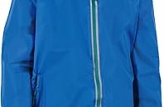 PERLETTI Giacca Impermeabile Antivento Bambini – Giacca a Vento Bambino Leggera Sportiva con Cappuccio e Tasche – Giubbino Antipioggia con Dettagli Catarifrangenti Outdoor – B0CST7X3JW
