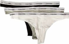 Calvin Klein Perizoma Donna CK Confezione 3 Capi Thong Elastico a Vista Cotone Elasticizzato Articolo QD5209E – B0C8FC5KJL