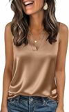 Zeagoo Canotta da Donna in Raso Senza Maniche con Scollo a V Camicette Estivo Casual Maglietta Tops Elegante Canottiera Basic Solido Tank Shirt S-XXL – B0G4754HSD