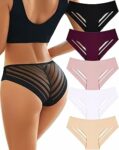 ALL OF SHE Confezione da 5 Slip Donna Pizzo Mutande Donna Senza Cuciture Biancheria Intima Femminile Slip Sexy con Pizzo Traspirante Multipack S-XL – B0FC5MLNT7