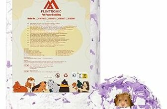 flintronic Lettiera per Piccoli Animali, 15L Biancheria da Letto per Animali Domestici, 99% Priva di Polvere e Antiodore, per Criceto, Coniglio Nano, gerbilli, Roditori(440g) – B0GKFKSLVN