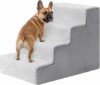 KSIIA Scala Per Cani Di Piccola Taglia Alta 44 Cm Con Rivestimento Lavabile Rimovibile, Scala Per Animali Domestici Antiscivolo Per Gatti Vecchi E Cani, Ramp Per Letto Divano Grigio – B0D9JMY5D1