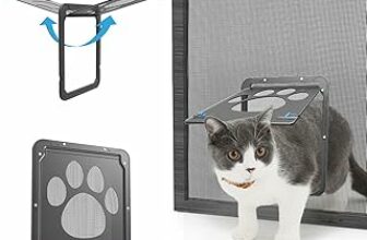 NAMSAN Porta Zanzariera per Animali Domestici Zanzariera per Cane Gattaiola per Zanzariera Schermo Facile da Installare Lackable Porta Schermo per Gatto/Piccolo Cane (24cm × 29cm) – B07D2CCWNX