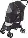 Sunny Sonny Passeggino pieghevole per animali domestici con copertura antipioggia, cestino portaoggetti per animali domestici, trasportino da viaggio per cani e gatti S/M fino a 15 kg (nero) – B0DK3KN2M3