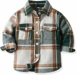Bambino Ragazzo Flanella Plaid Shirt Bambini Manica Lunga Button Down Giacca Risvolto Tasca Top Regular Fit Casual Autunno Vestiti – B0D5M3B97C