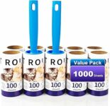 Rullo peli animali extra appiccicosi 1000 fogli,per peli di animali domestici,leva pelucchi,Rmuovi peli animali(10 rotoli con 2 ruote) – B0D8Y3HX9D
