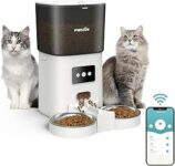 Distributore Automatico per Cani e Gatti con 2 Ciotole, PWEZON 6L WiFi Alimentatore Automatico per Animali Domestici con Controllo delle Porzioni, Timer e di Registrazione del Suono – B0B873BT8X