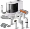 Fudajo Set per toelettatura di animali domestici 6 in 1, aspira peli per cani e gatti, tosatrice per cani, con accessori per la cura del pelo, colore bianco – B0DK618293