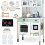 Mamabrum Cucina Interattiva in Legno – Montessori 3+ – Suoni & Luci, Altezza Regolabile, Forno, Microonde, Lavastoviglie e Lavatrice, Set Completo – B0F8JGSDXD