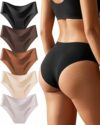 ALL OF SHE 5 Pack di Mutande Senza Cuciture Donne a Vita Media scivolamenti Morbidi Mutandine Senza Cuciture Biancheria Intima Donne Multipack XS-XL – B0DD3XM8S2