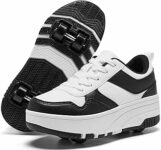 ANEFUN Scarpe da skate per bambini, ragazze, ragazzi, staccabili, alla moda, con ruote – B0D89WG67Y