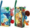 hahaland Libri di Stoffa Neonati 2 Pezzi – Code Animali Libretti Morbidi Giungla Bambini Sensoriali Libricino Interattivo, Libro Tattile per Tummy Time 0 6 12 Mesi – B092J6Q6B5