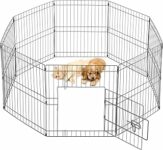 Yaheetech Recinto per Cani 8 pz 52 x 61 cm Conigli Cuccioli Animali Domestici da Interno Esterno Giardino in Ferro Recinzione – B0CGHLBV17